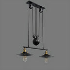 Industrial Black Cone Adjustable Island Pendant Light for Kitchen
