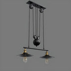 Industrial Black Cone Adjustable Island Pendant Light for Kitchen