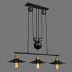 Industrial Black Cone Adjustable Island Pendant Light for Kitchen