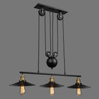 Industrial Black Cone Adjustable Island Pendant Light for Kitchen