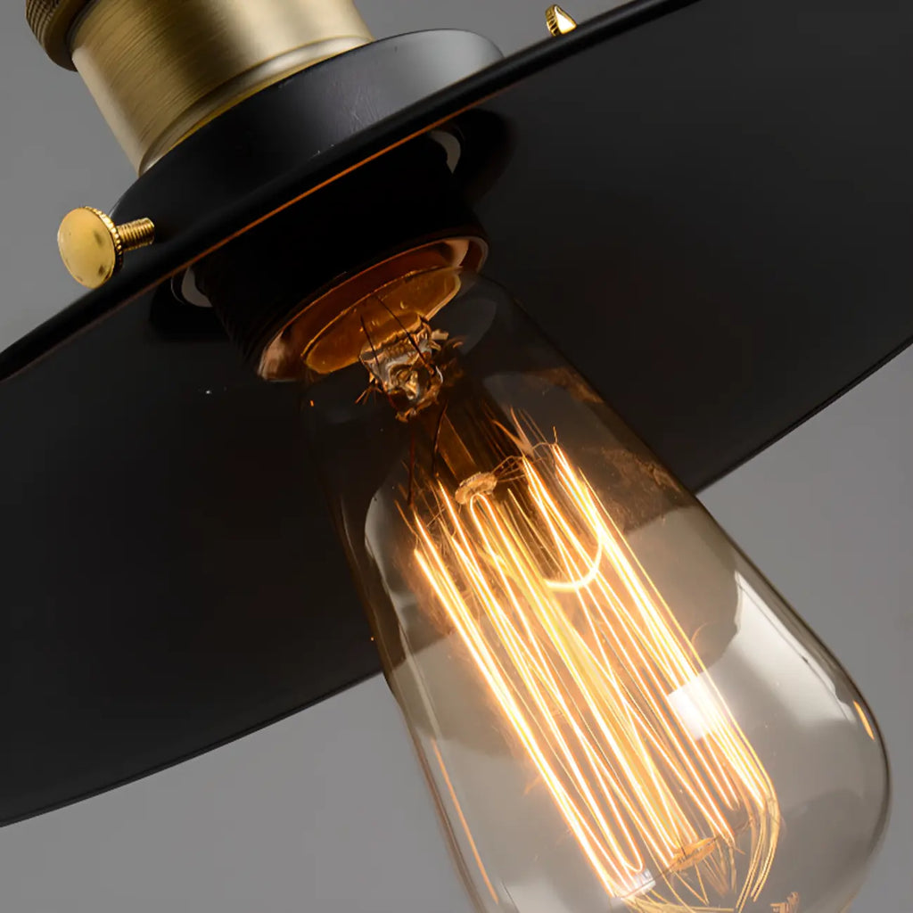 Industrial Black Cone Adjustable Island Pendant Light for Kitchen