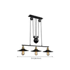Industrial Black Cone Adjustable Island Pendant Light for Kitchen