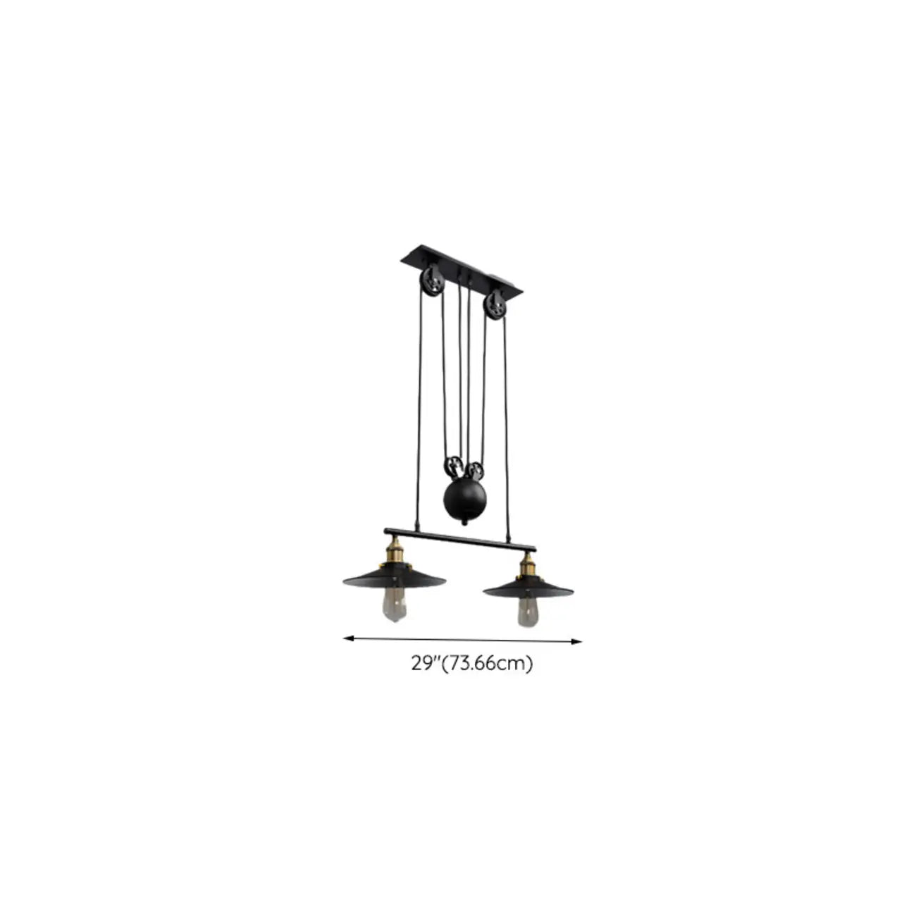 Industrial Black Cone Adjustable Island Pendant Light for Kitchen