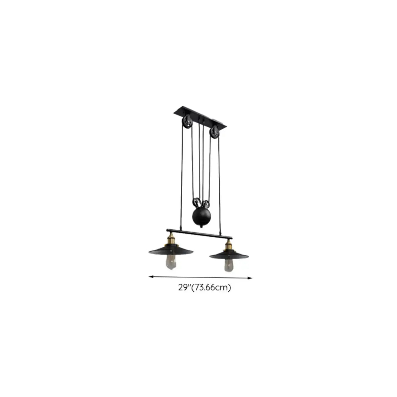 Industrial Black Cone Adjustable Island Pendant Light for Kitchen