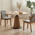 Simplistic Natural Ash Wood Round Dining Table