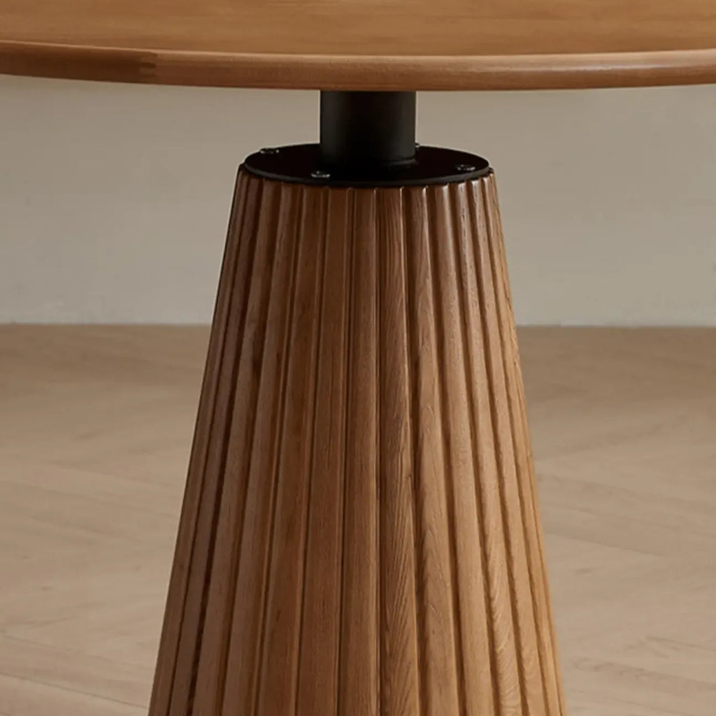 Simplistic Natural Ash Wood Round Dining Table