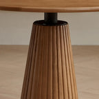 Simplistic Natural Ash Wood Round Dining Table