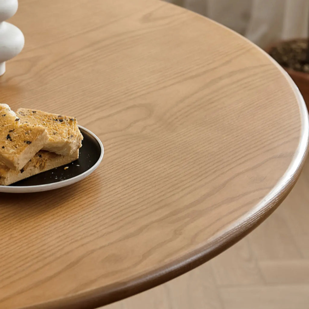 Simplistic Natural Ash Wood Round Dining Table