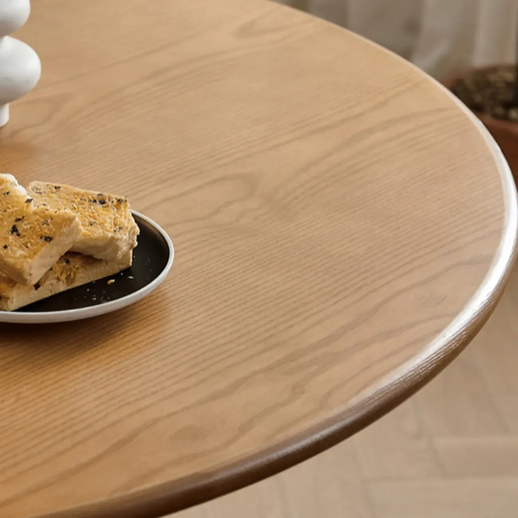 Simplistic Natural Ash Wood Round Dining Table