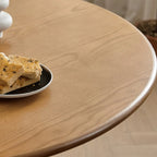 Simplistic Natural Ash Wood Round Dining Table