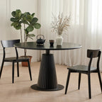 Simplistic Natural Ash Wood Round Dining Table