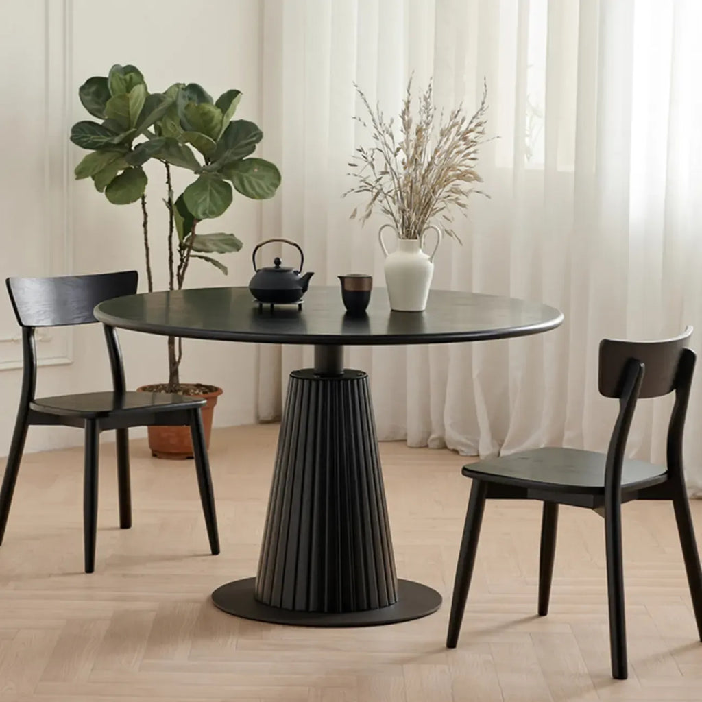 Simplistic Natural Ash Wood Round Dining Table