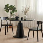 Simplistic Natural Ash Wood Round Dining Table