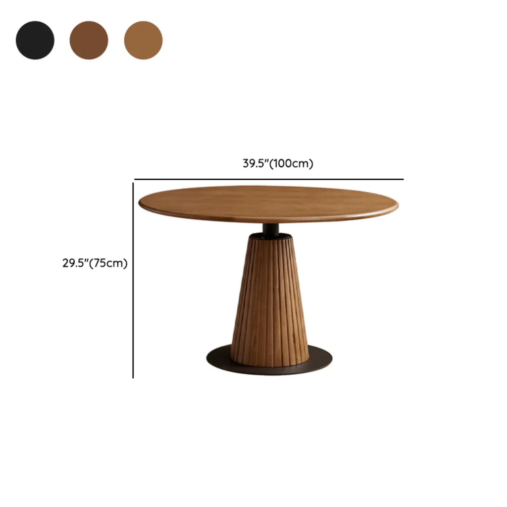 Simplistic Natural Ash Wood Round Dining Table