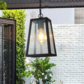 Industrial Black Metal Courtyard Pendant Lights in Adjustable