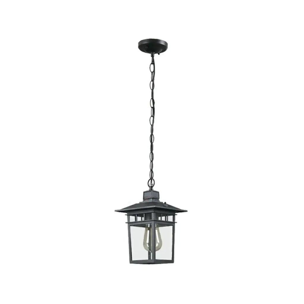Industrial Black Metal Courtyard Pendant Lights in Adjustable