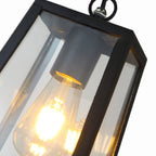 Industrial Black Metal Courtyard Pendant Lights in Adjustable