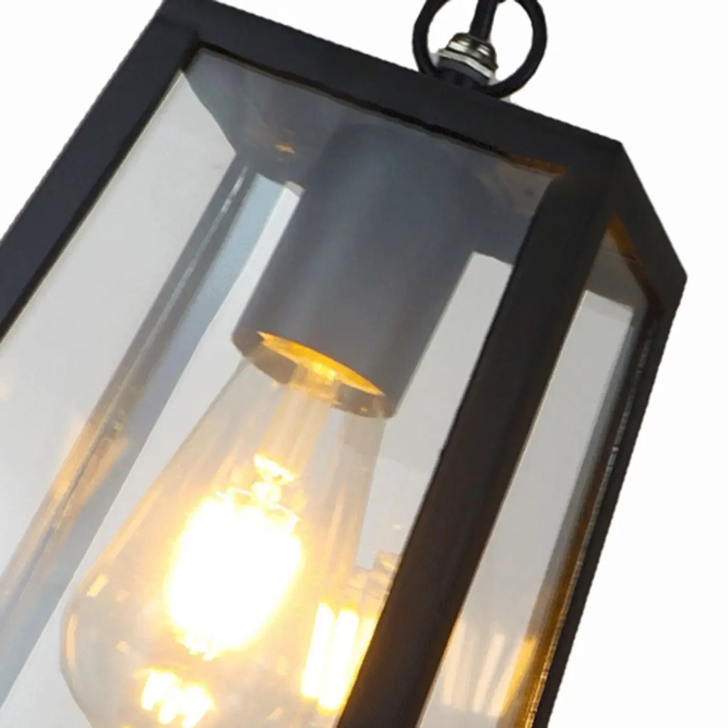 Industrial Black Metal Courtyard Pendant Lights in Adjustable