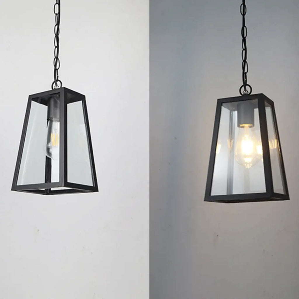 Industrial Black Metal Courtyard Pendant Lights in Adjustable