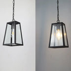 Industrial Black Metal Courtyard Pendant Lights in Adjustable