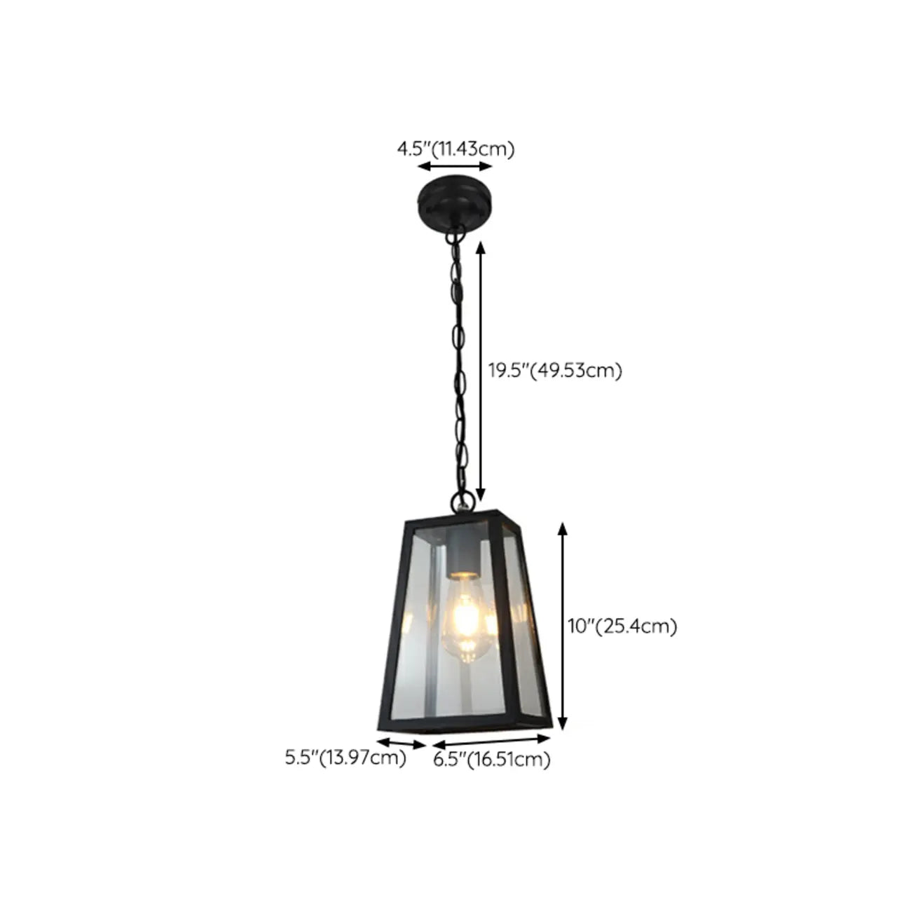 Industrial Black Metal Courtyard Pendant Lights in Adjustable
