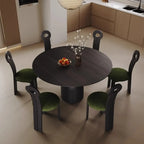 Modern Walnut Solid Wood Round Dining Table