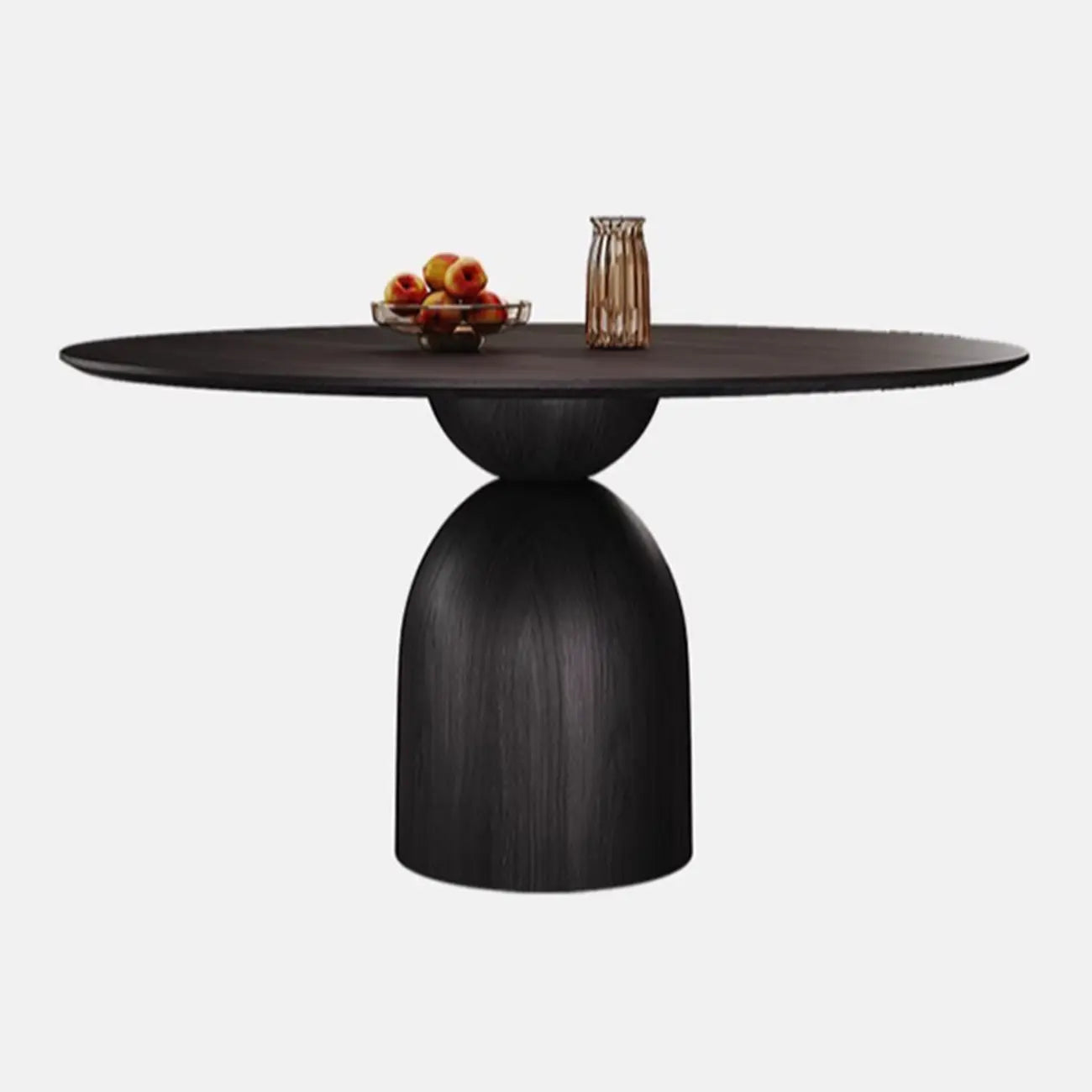 Modern Walnut Solid Wood Round Dining Table