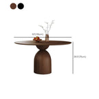 Modern Walnut Solid Wood Round Dining Table