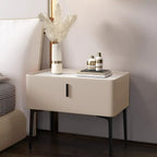 Modern 1 Tier Drawer Nightstand with Faux Marble Countertop