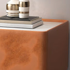Modern 1 Tier Drawer Nightstand with Faux Marble Countertop