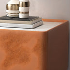 Modern 1 Tier Drawer Nightstand with Faux Marble Countertop