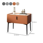 Modern 1 Tier Drawer Nightstand with Faux Marble Countertop
