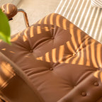 Mid Century Modern Leather Accent Chair with Casters