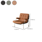 Mid Century Modern Leather Accent Chair with Casters