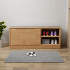 Solid Wood Drop Front Entryway Shoe Storage Bench