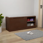 Solid Wood Drop Front Entryway Shoe Storage Bench