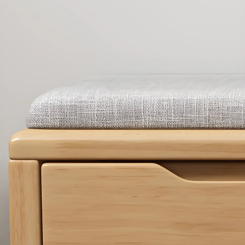 Solid Wood Drop Front Entryway Shoe Storage Bench