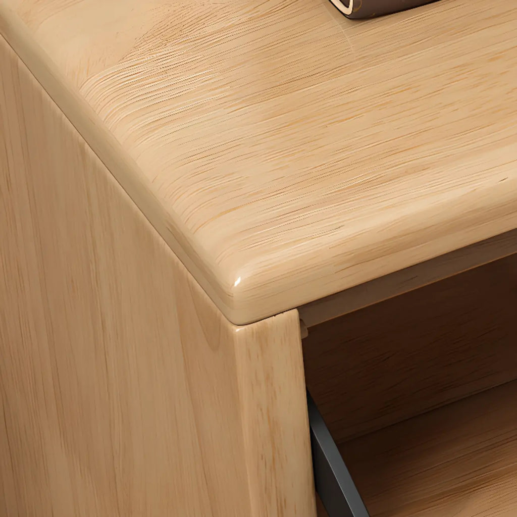 Solid Wood Drop Front Entryway Shoe Storage Bench