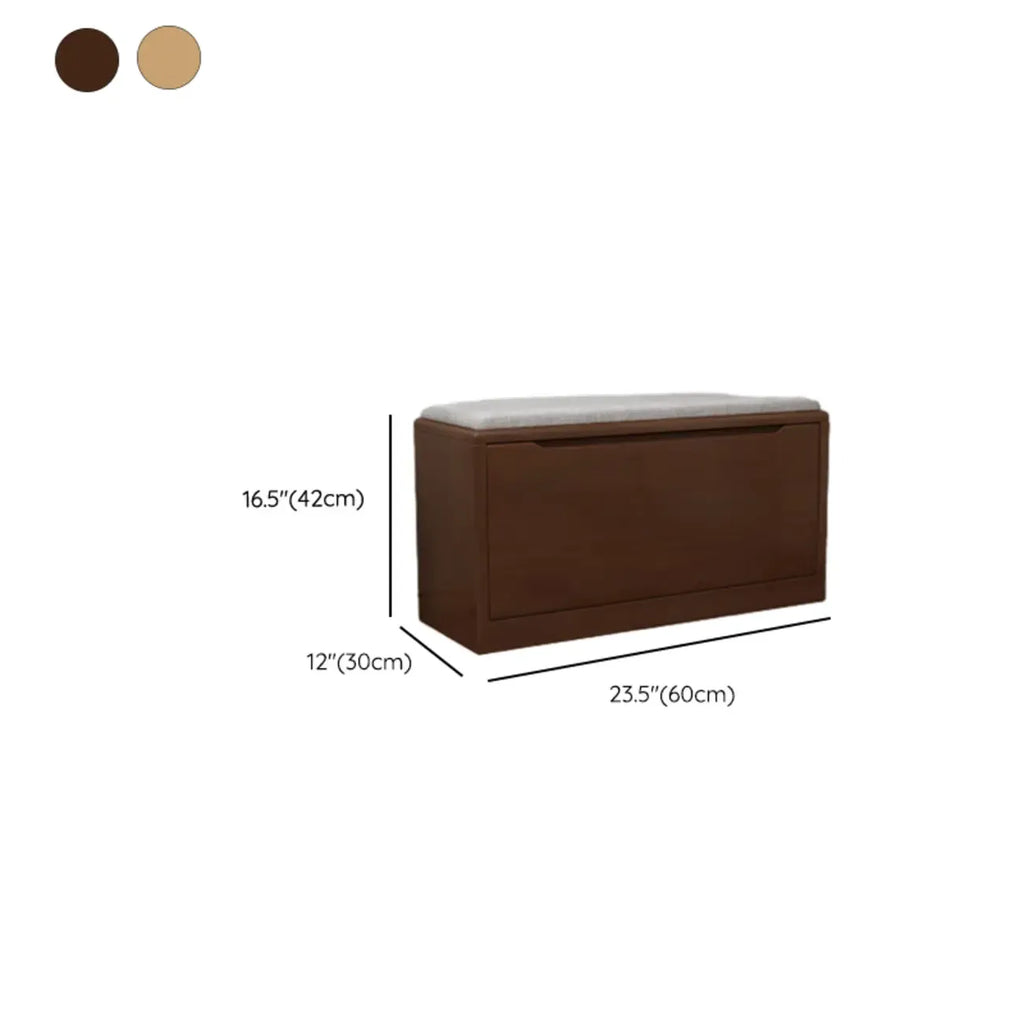 Solid Wood Drop Front Entryway Shoe Storage Bench