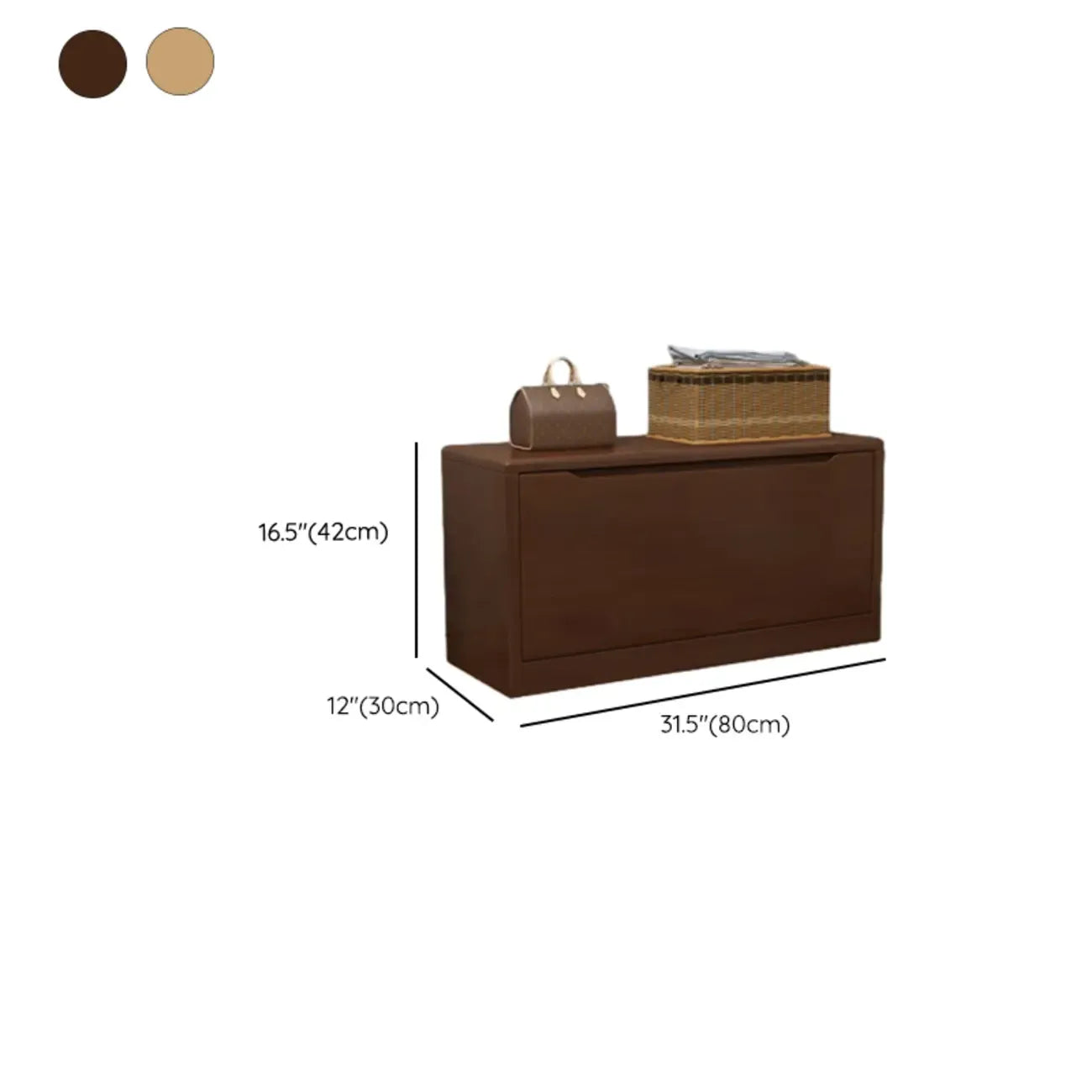 Solid Wood Drop Front Entryway Shoe Storage Bench