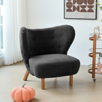 Minimalist Fabric Accent Chair with Tufted Back for Living Room