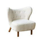 Minimalist Fabric Accent Chair with Tufted Back for Living Room