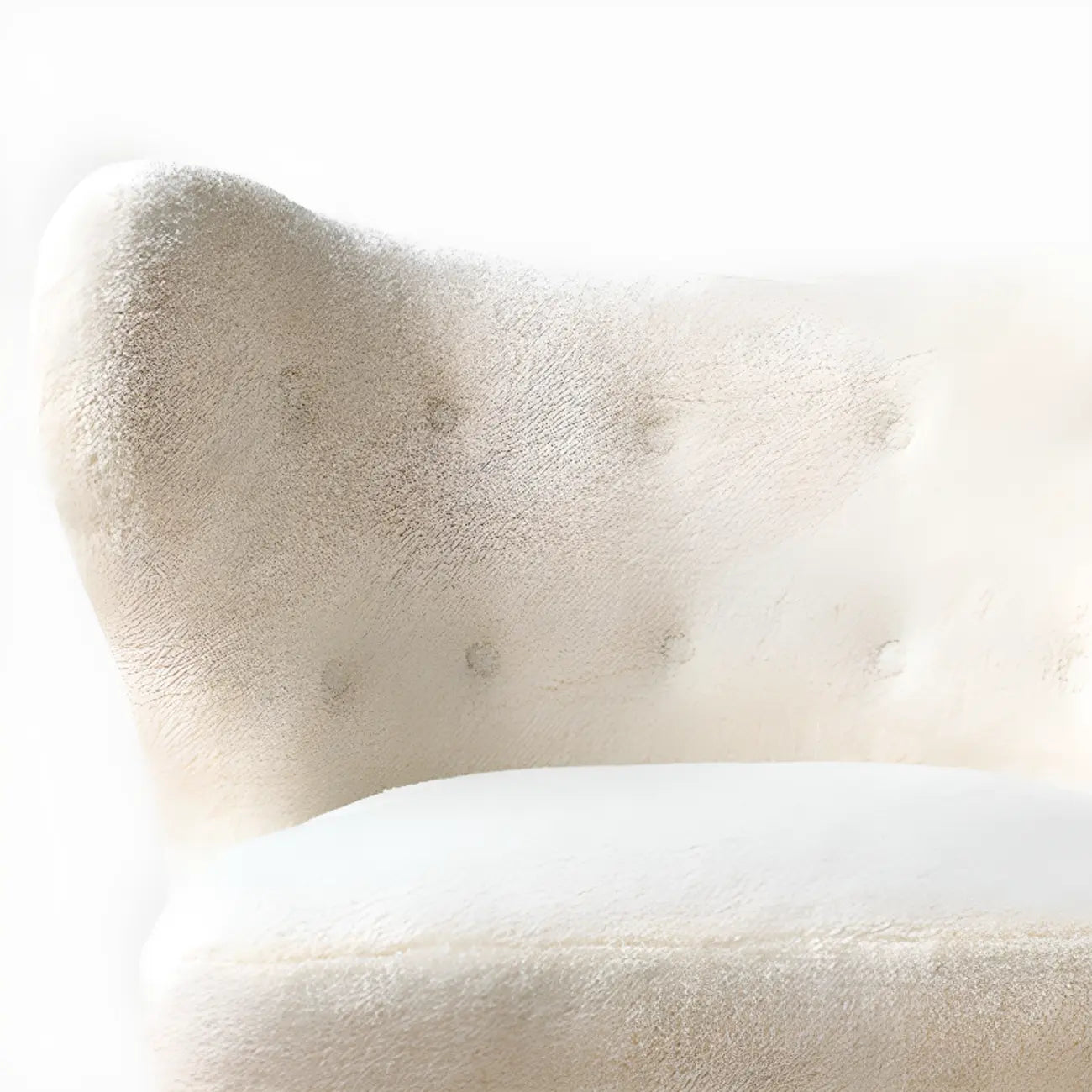 Minimalist Fabric Accent Chair with Tufted Back for Living Room