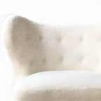 Minimalist Fabric Accent Chair with Tufted Back for Living Room