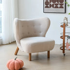 Minimalist Fabric Accent Chair with Tufted Back for Living Room