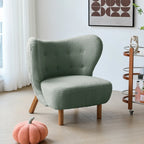 Minimalist Fabric Accent Chair with Tufted Back for Living Room