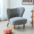 Minimalist Fabric Accent Chair with Tufted Back for Living Room