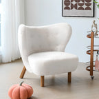 Minimalist Fabric Accent Chair with Tufted Back for Living Room