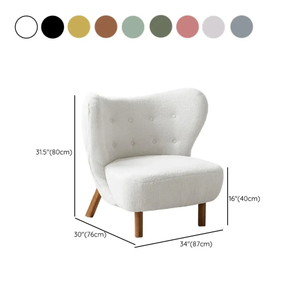 Minimalist Fabric Accent Chair with Tufted Back for Living Room