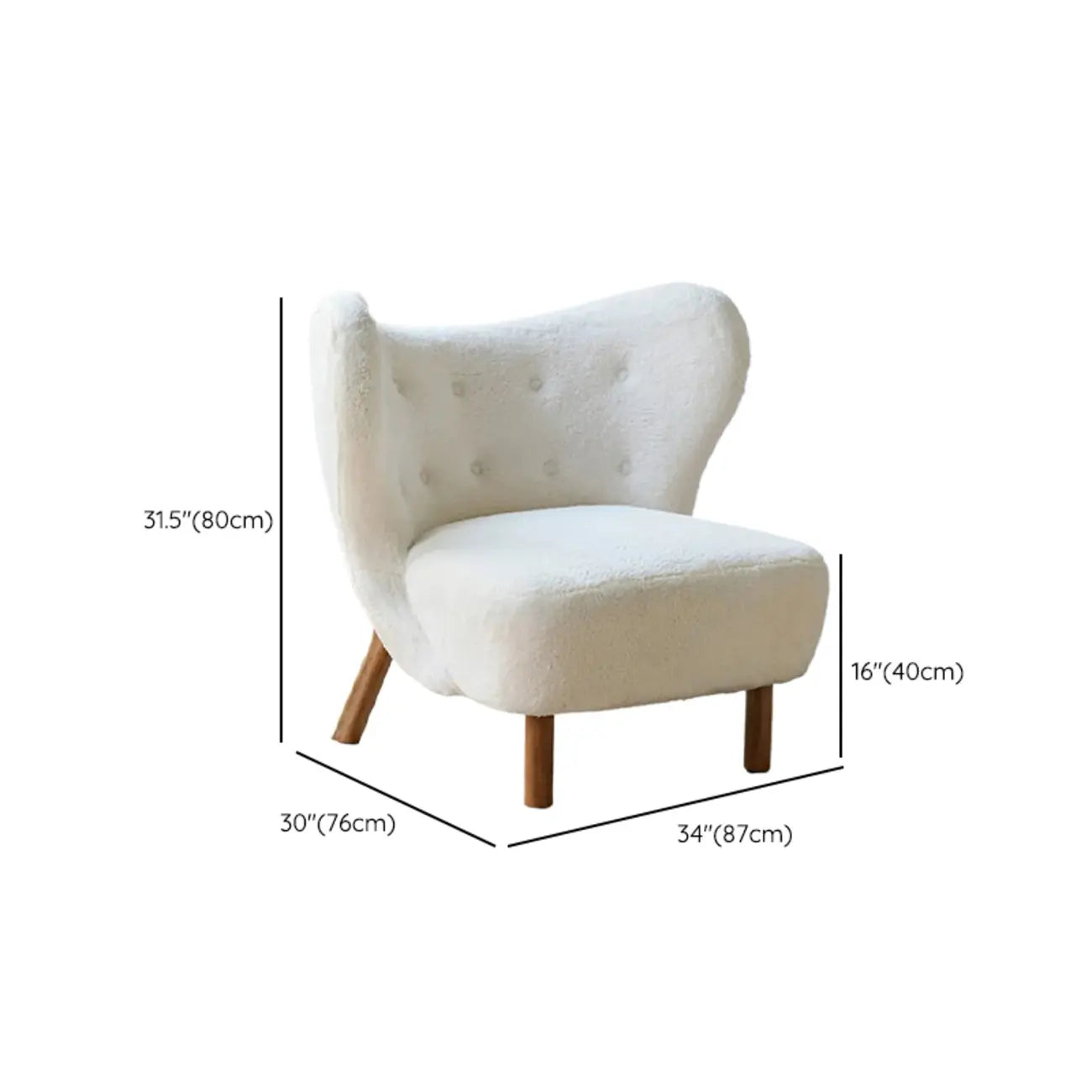 Minimalist Fabric Accent Chair with Tufted Back for Living Room